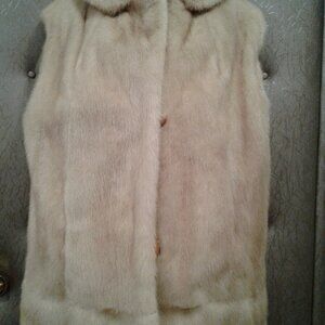 WOMEN OFF WHITE REAL MINK FUR VEST COAT JACKET PLUS SIZE XL EXTRA LARGE 2XL 18W